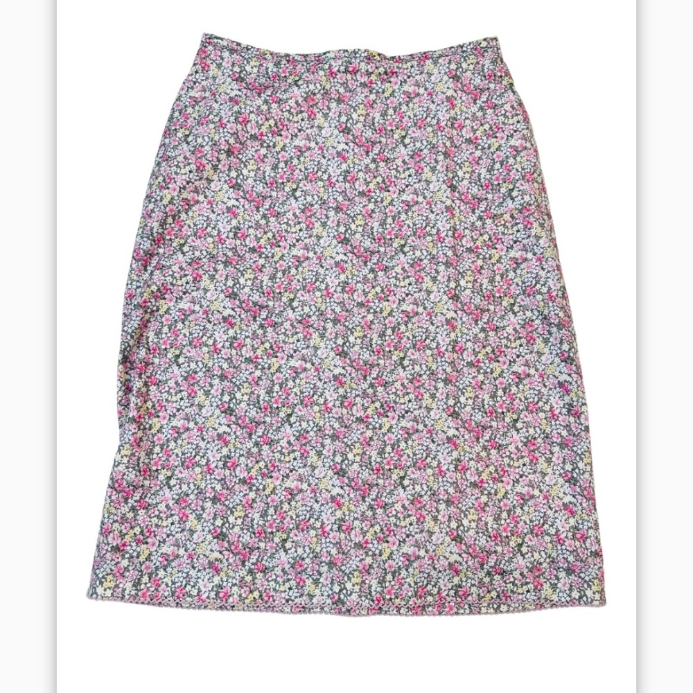 Vtg 90s Y2K Gap Size 0Pink Floral Cotton Stretch Pencil Skirt box24